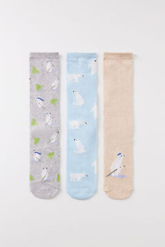 Womensecret Pack 3 calcetines altos osos polares estampado