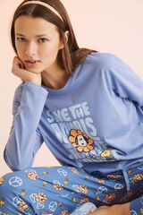 Womensecret Pijama larga 100% algodón Snoopy azul azul