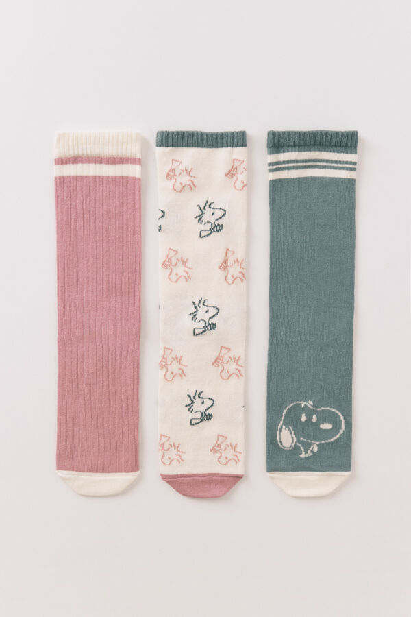 Women'secret Pack de 3 calcetines largos de Snoopy  estampado