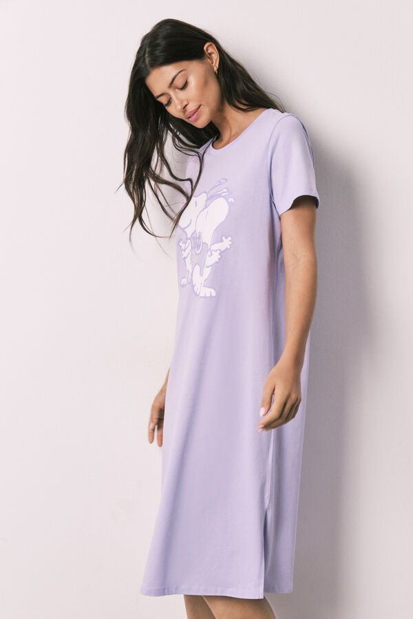 Women'secret Camis&oacute;n de algod&oacute;n Snoopy lila morado/lila