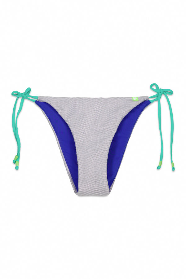 Womensecret Panty de bikini con tirantes de color gris metalizado gris