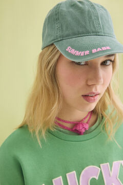 Womensecret Gorra algodón ajustable verde verde
