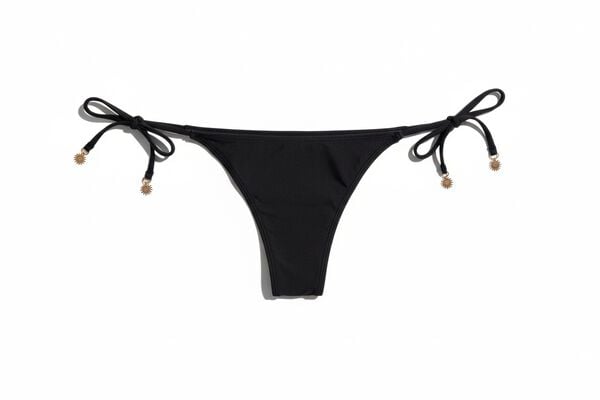 Women'secret Panty de bikini brasile&ntilde;a con tiras negra negro