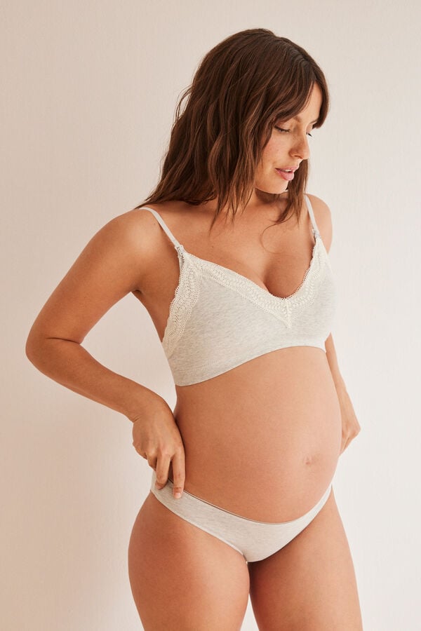 Womensecret Brasier top lactancia 'maternity' algodón gris gris