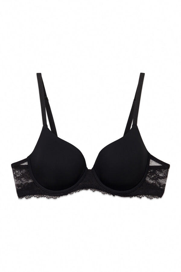 Women'secret Brasier cl&aacute;sico de microfibra y encaje negro BEAUTIFUL negro