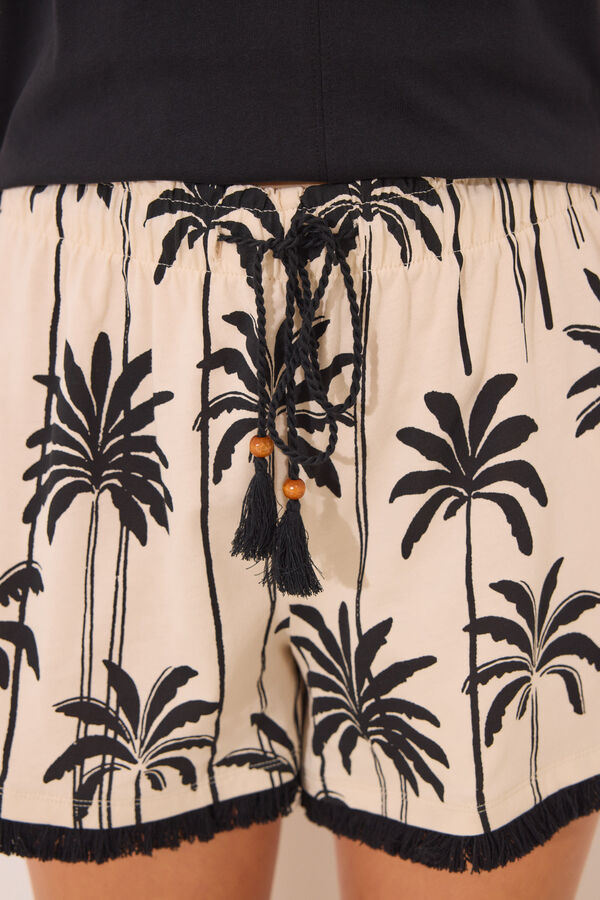 Womensecret Pijama corta 100% algodón con estampado de Mickey Mouse negro