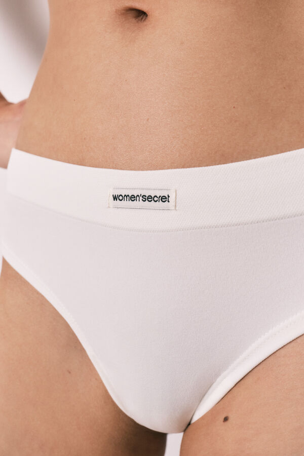 Women'secret Tanga sin costuras blanco blanco