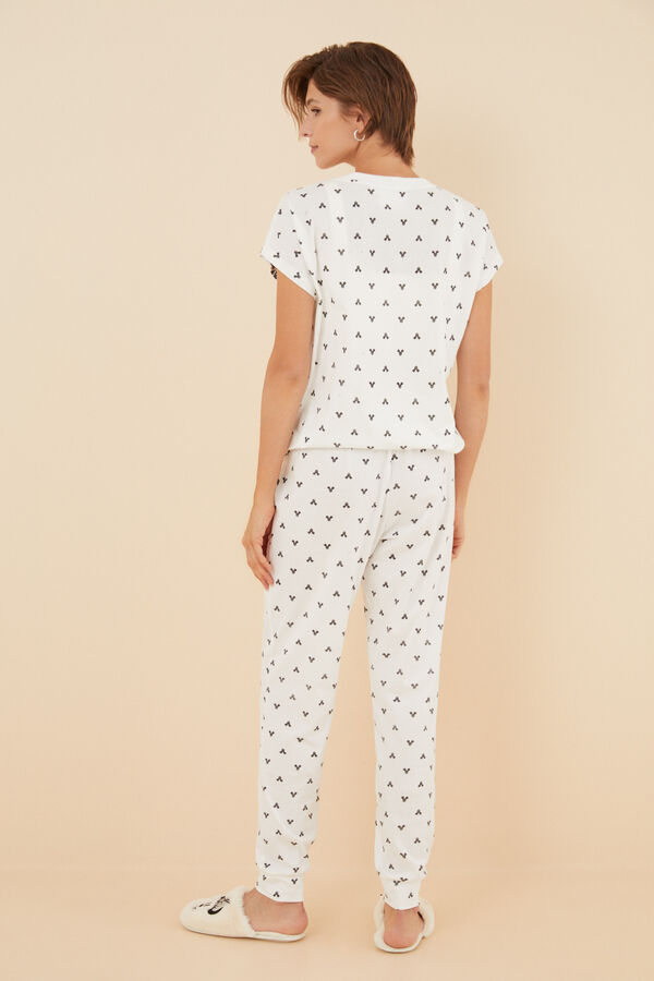 Womensecret Pijama 100% algodón Minnie Mouse manga corta blanco