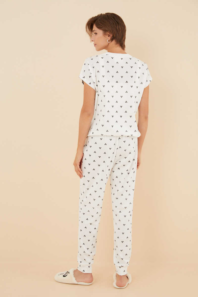 Womensecret Pijama 100% algodón Minnie Mouse manga corta blanco