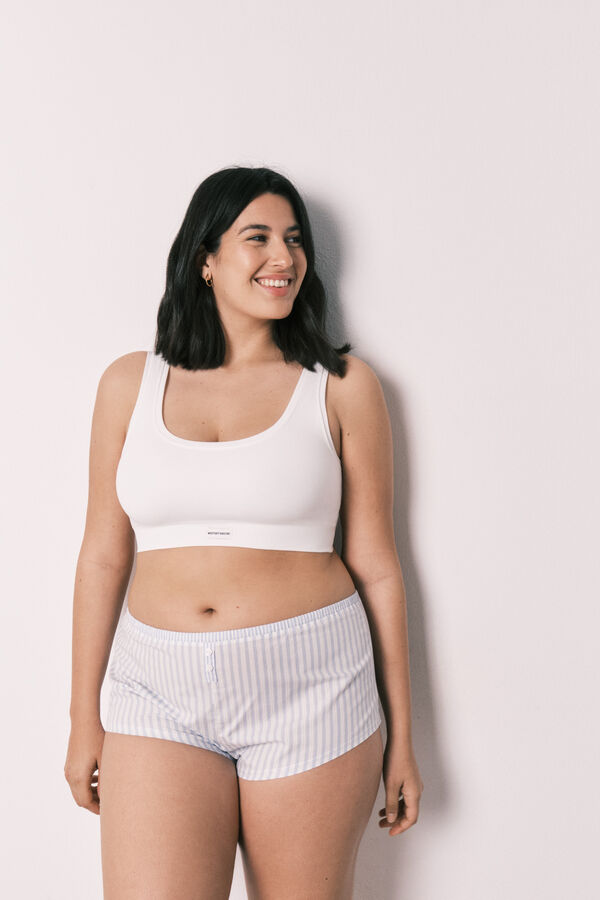 Women'secret COZY Top sin costuras blanco  blanco