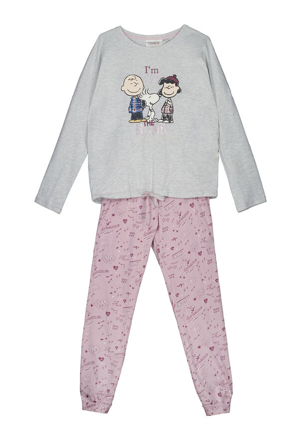 Womensecret Pijama 100% algodón Snoopy & Cía. gris gris