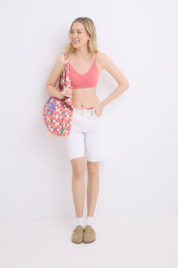 Womensecret Sujetador top relleno rosa copas extraíbles rosa