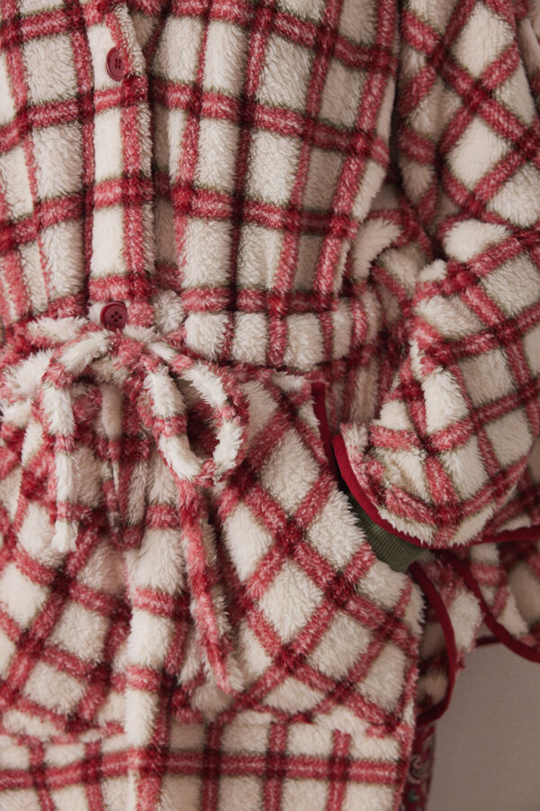 Womensecret Capa pelo suave estampado cuadros estampado