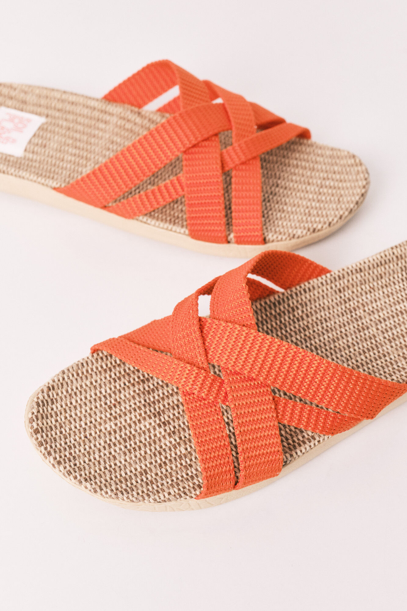 Women'secret Sandalias de rafia de tiras naranjas