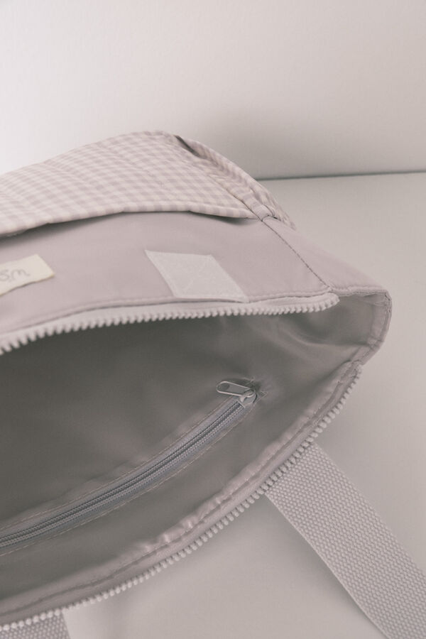 Womensecret Bolsa de premamá mediano de neceser vichy grises  gris