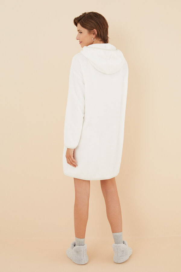 Womensecret Camisón midi polar pelo Snoopy  marfil