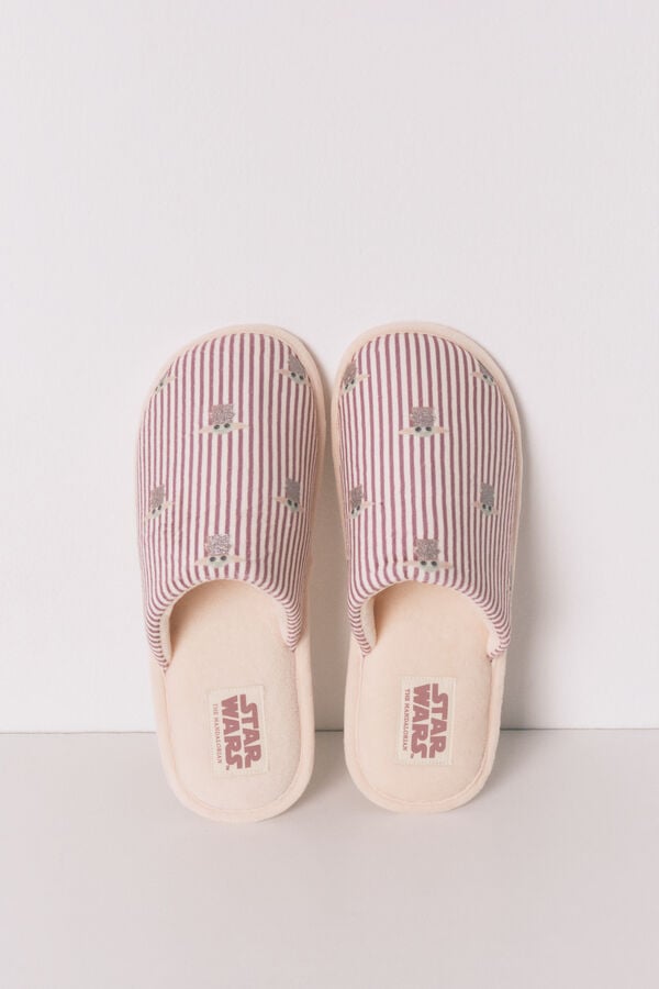 Women'secret Pantuflas Grogu de rayas naranja