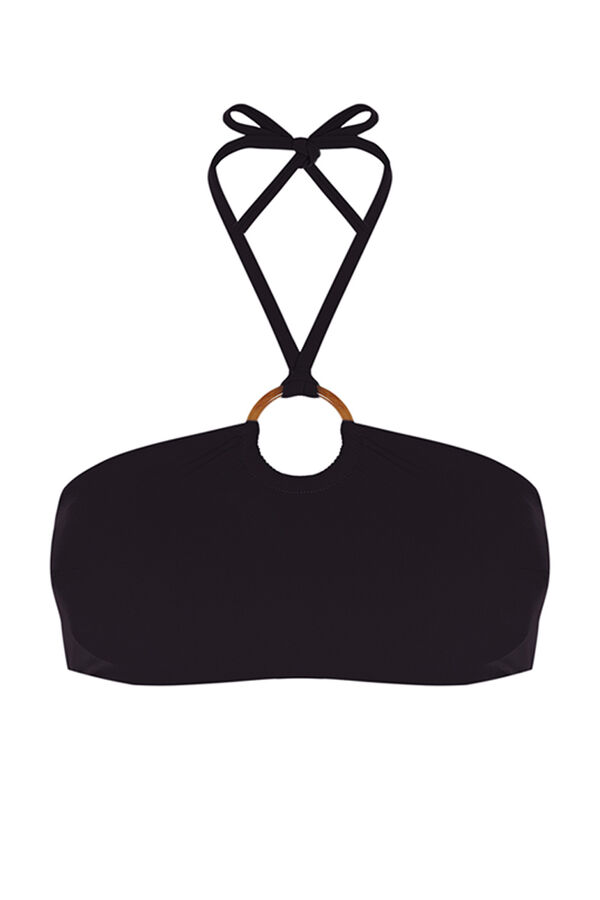 Womensecret Top bikini bandeau negro negro