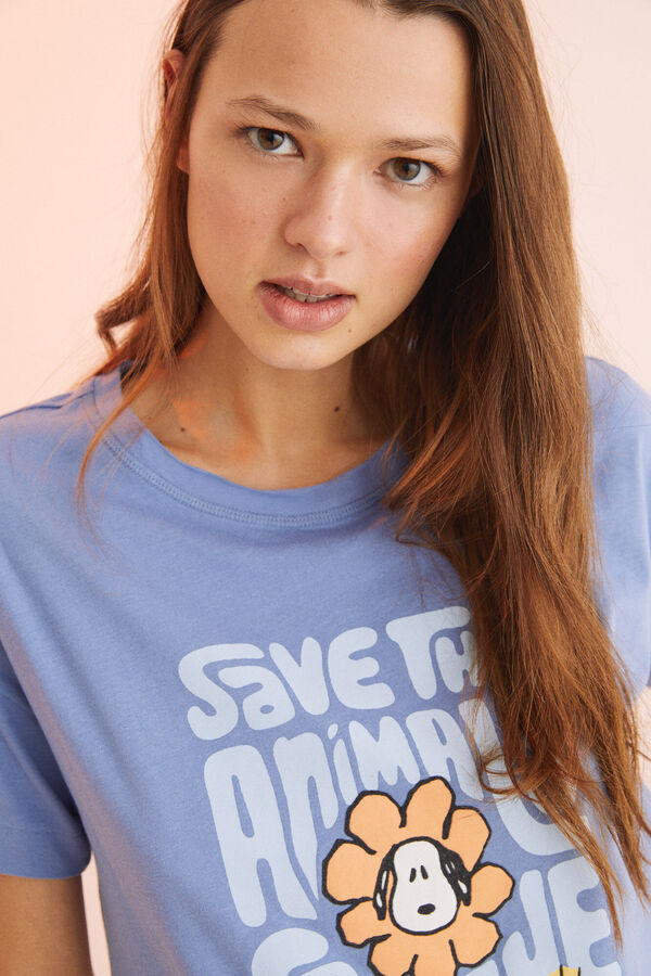 Womensecret Pijama larga 100% algodón Snoopy 'Save the planet' 