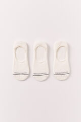 Women'secret Pack 3 calcetines invisibles con logo blancos blanco