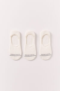Women'secret Pack 3 calcetines invisibles con logo blancos