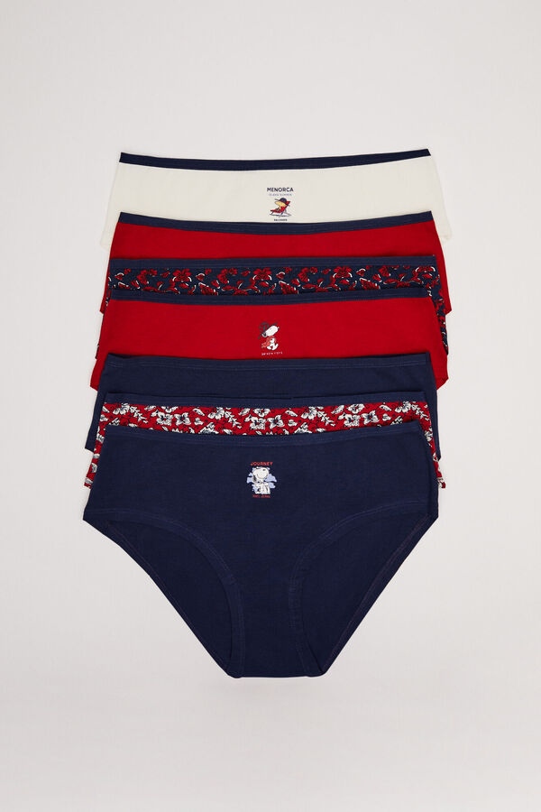 Womensecret Pack de 7 panties anchos algodón Snoopy blanco