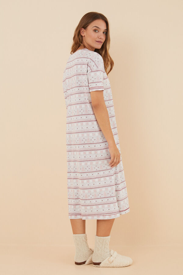 Womensecret Camisón algodón aberturas Snoopy gris