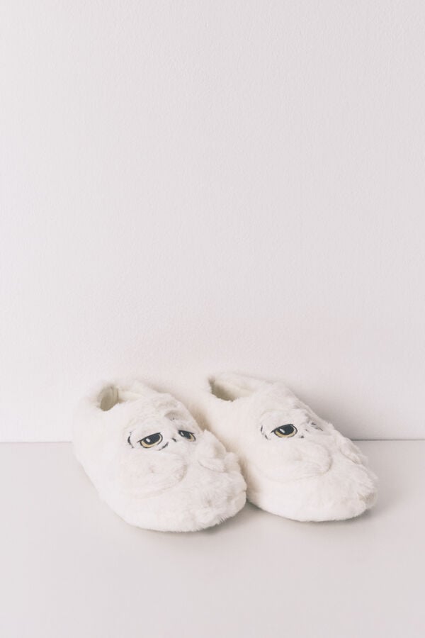 Women'secret Pantuflas blancas "Hedwig" 3D marfil