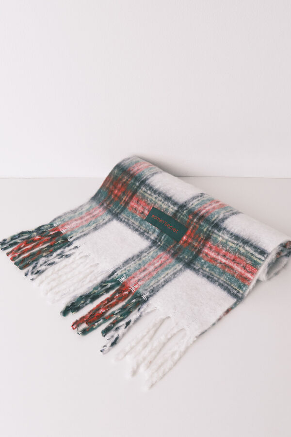 Women'secret Pa&ntilde;uelo de mohair a cuadros estampado