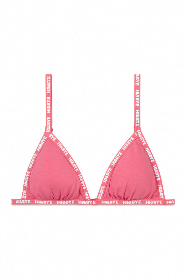 Womensecret Sujetador triangular algodón copas extraíbles rosa rosa