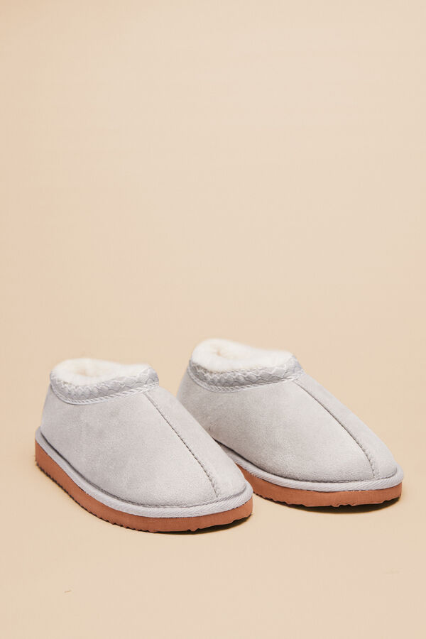 Womensecret Pantuflas casa bota gris gris