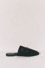 Women'secret Sandalia mule de crochet negra negro