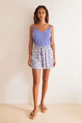 Womensecret Short estampado flores azul estampado