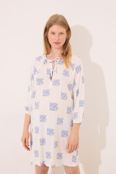 Womensecret Camisón corto " premamá " con estampado boho marfil