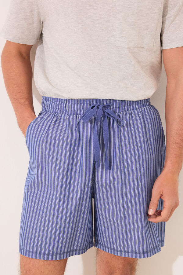 Womensecret Pijama short de algodón gris oscuro gris