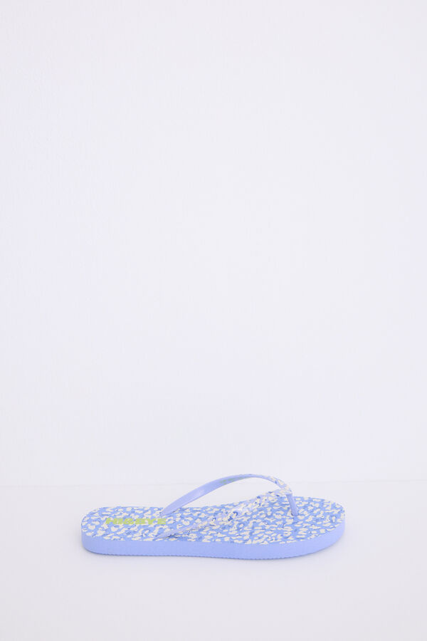 Womensecret Chanclas con estampado de logo azul estampado