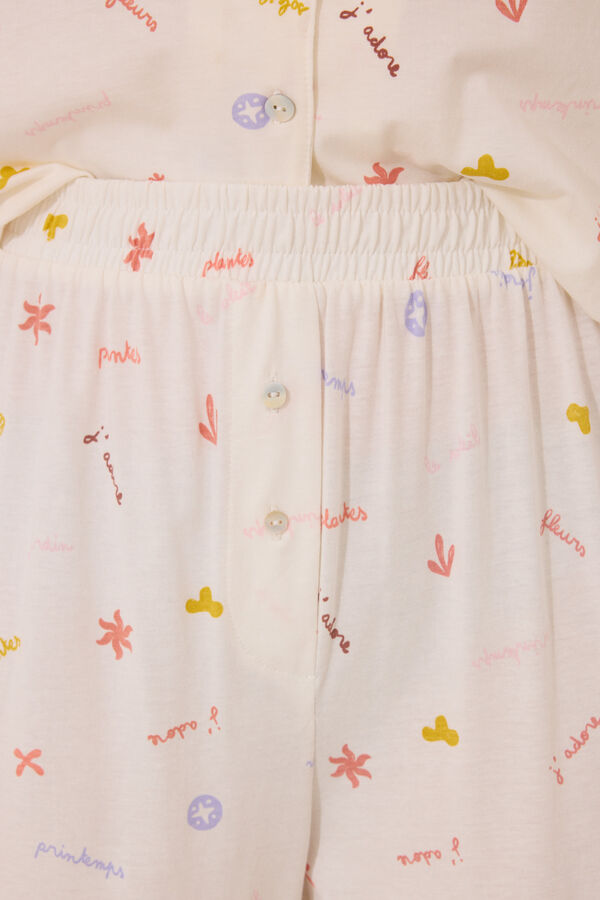 Womensecret Pijama camisera 100% algodón con estampado “J´ADORE” estampado