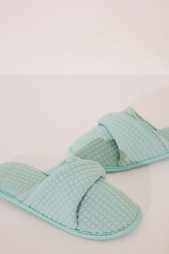 Womensecret Pantuflas para casa con relleno azules azul