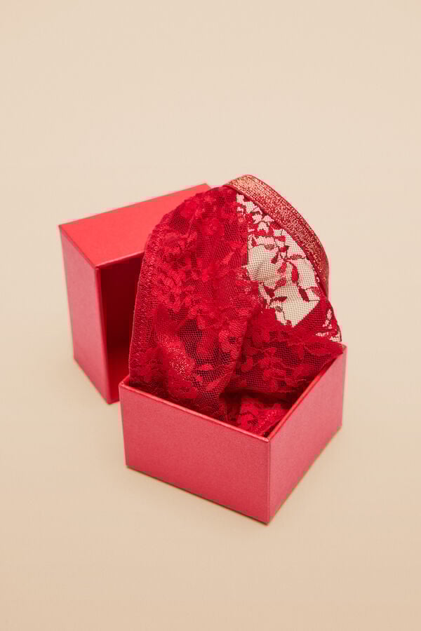 Womensecret Tanga encaje rojo rojo