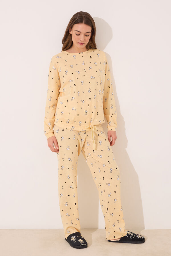 Womensecret Pijama larga amarillo de Snoopy amarillo
