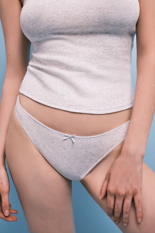 HI&BYE Pack playera y panty brasile&ntilde;o gris gris