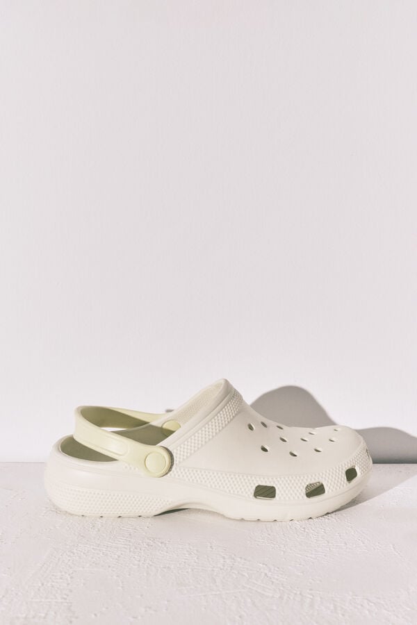 Women'secret Pantunflas zueco de goma naranja blanco