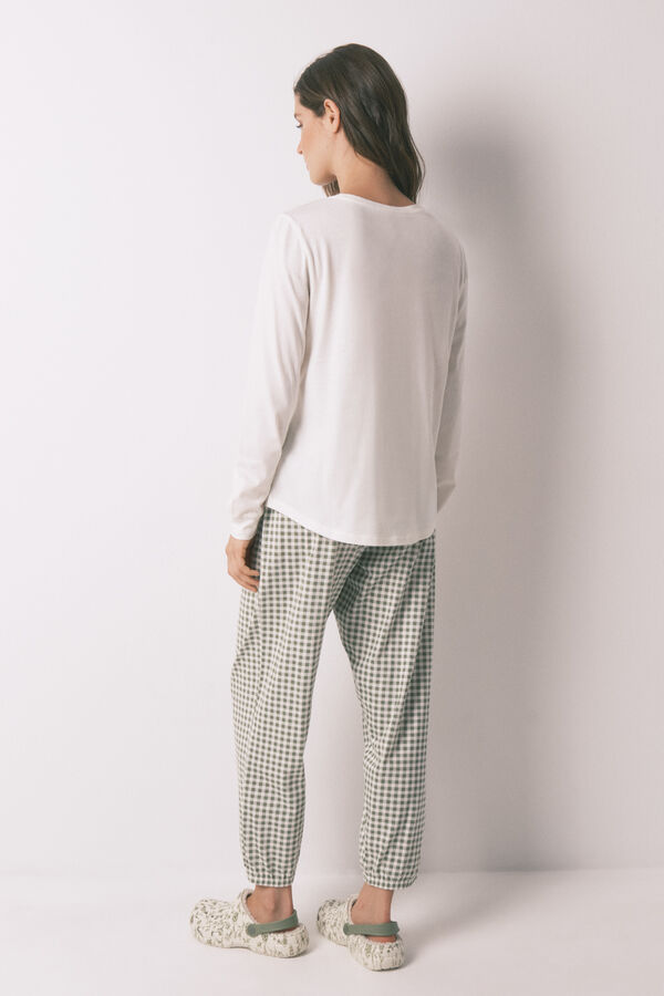 Women'secret Pijama larga Mafalda blanco 100% algodón marfil