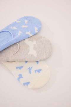 Womensecret Pack de 3 calcetines invisibles con estampado de perro estampado