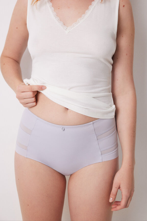 Womensecret Panty alto clásico microfibra gris gris