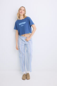 Womensecret Pijama 100% algodón rayas azul azul