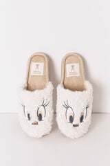 Women'secret Pantuflas para casa Tweety de borrego blanca nude
