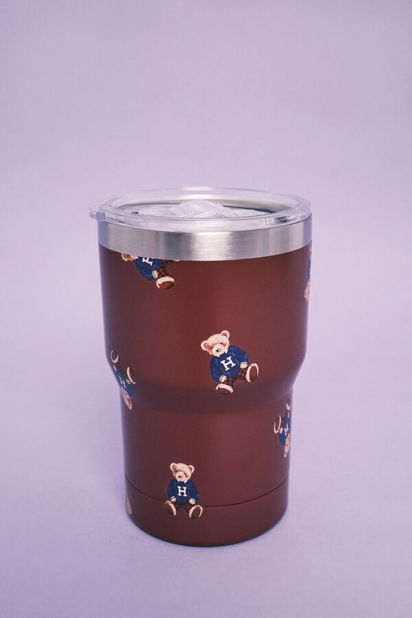 HI&BYE Taza termo granate logo p&uacute;rpura