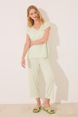 Womensecret Pijama camisera de viscosa verde verde