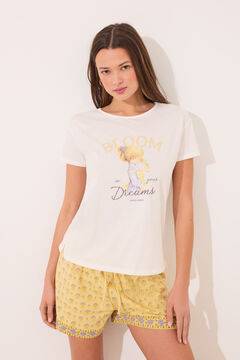 Womensecret Pijama corta 100% algodón con estampado "Holly Hobbie" marfil